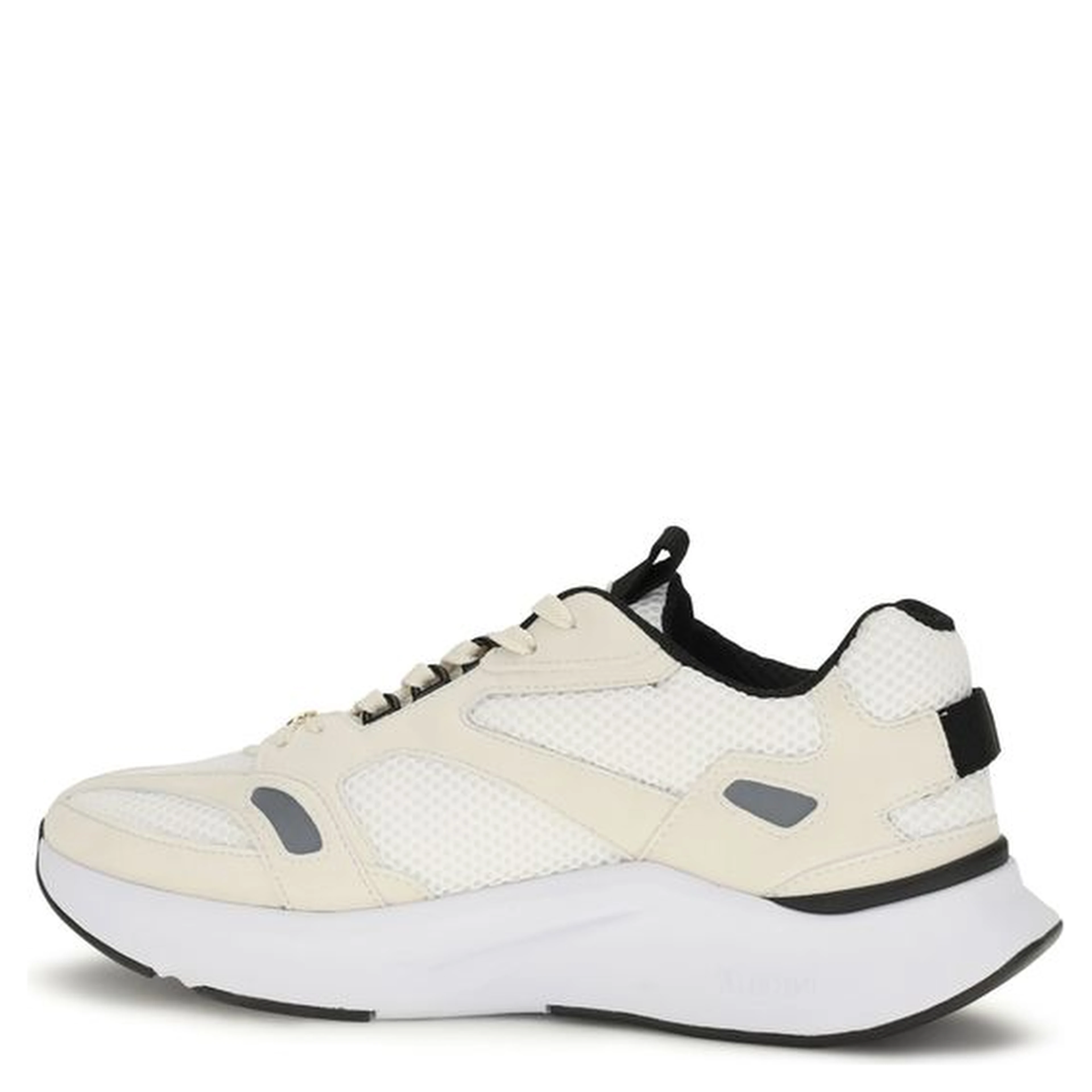 White Fabric Low Top Sneakers