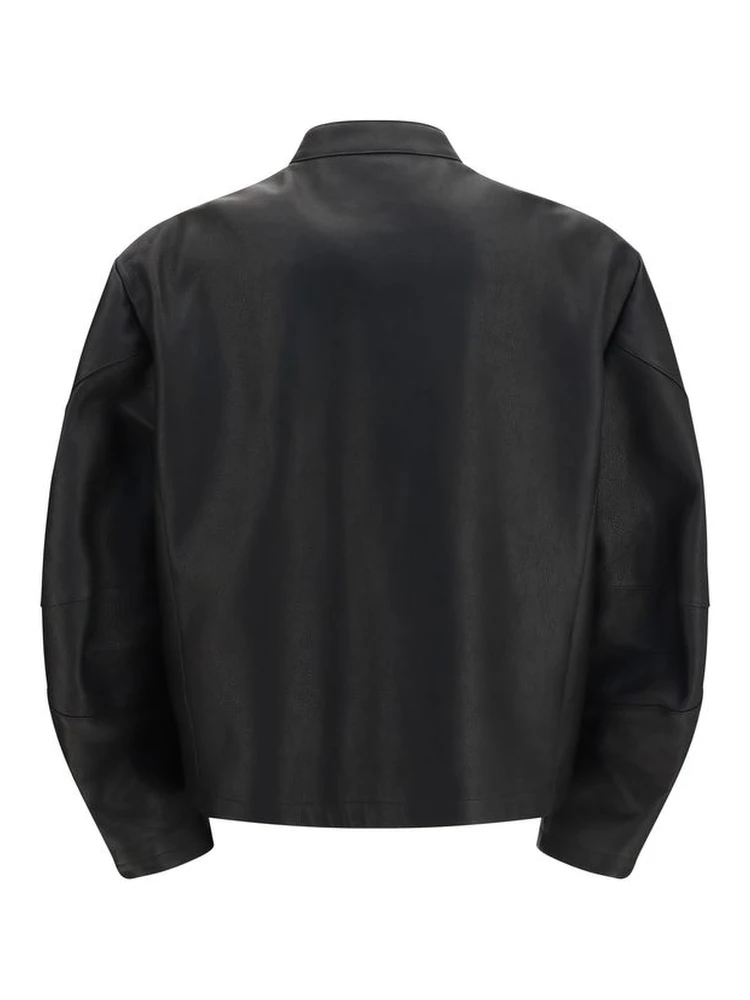 Black Calf Leather Bos Taurus Biker Jacket alternative