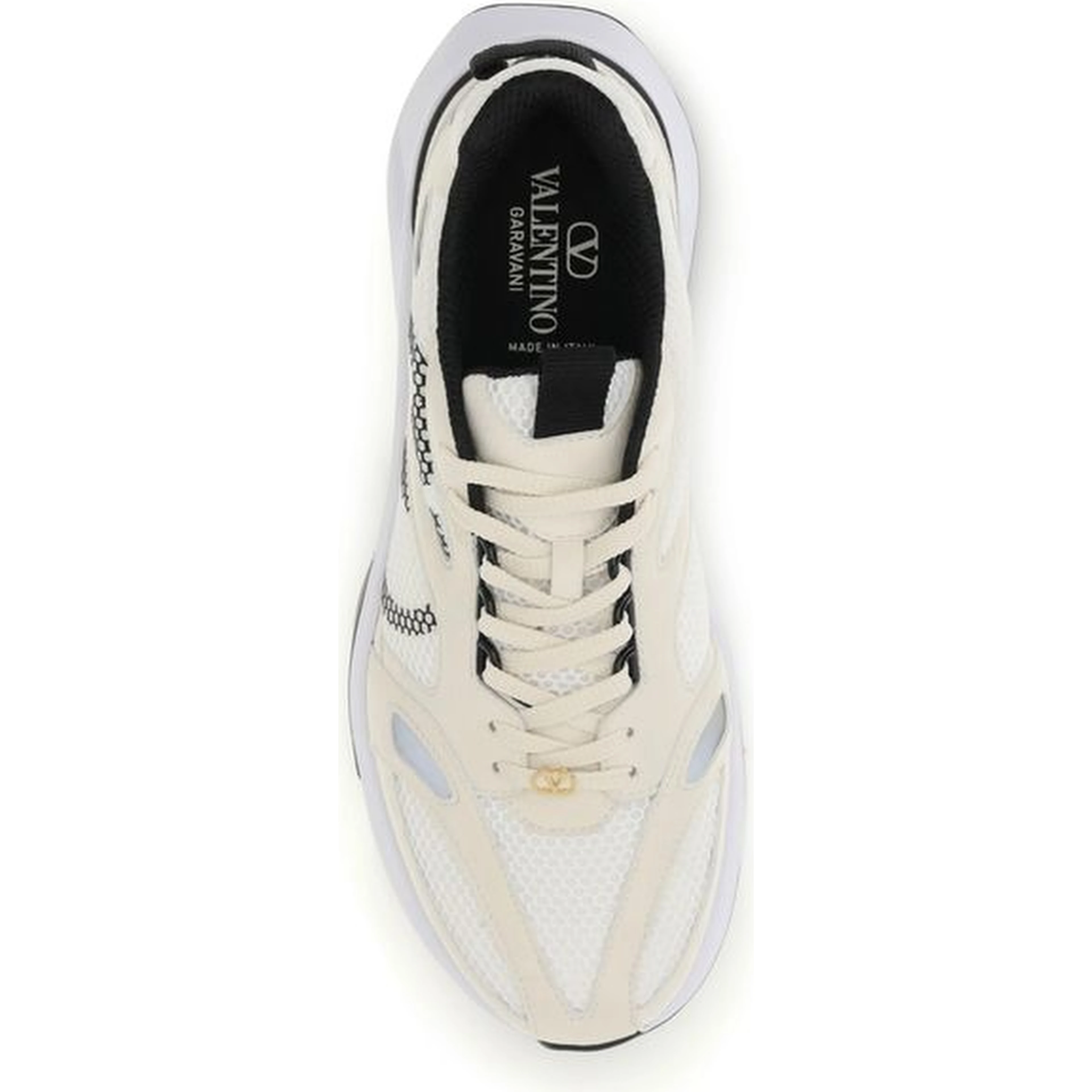 White Fabric Low Top Sneakers