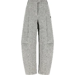 Gray Viscose Cargo Pants