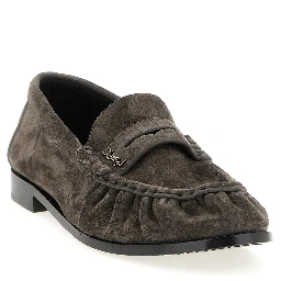 Brown Calfskin Slip-On Loafers