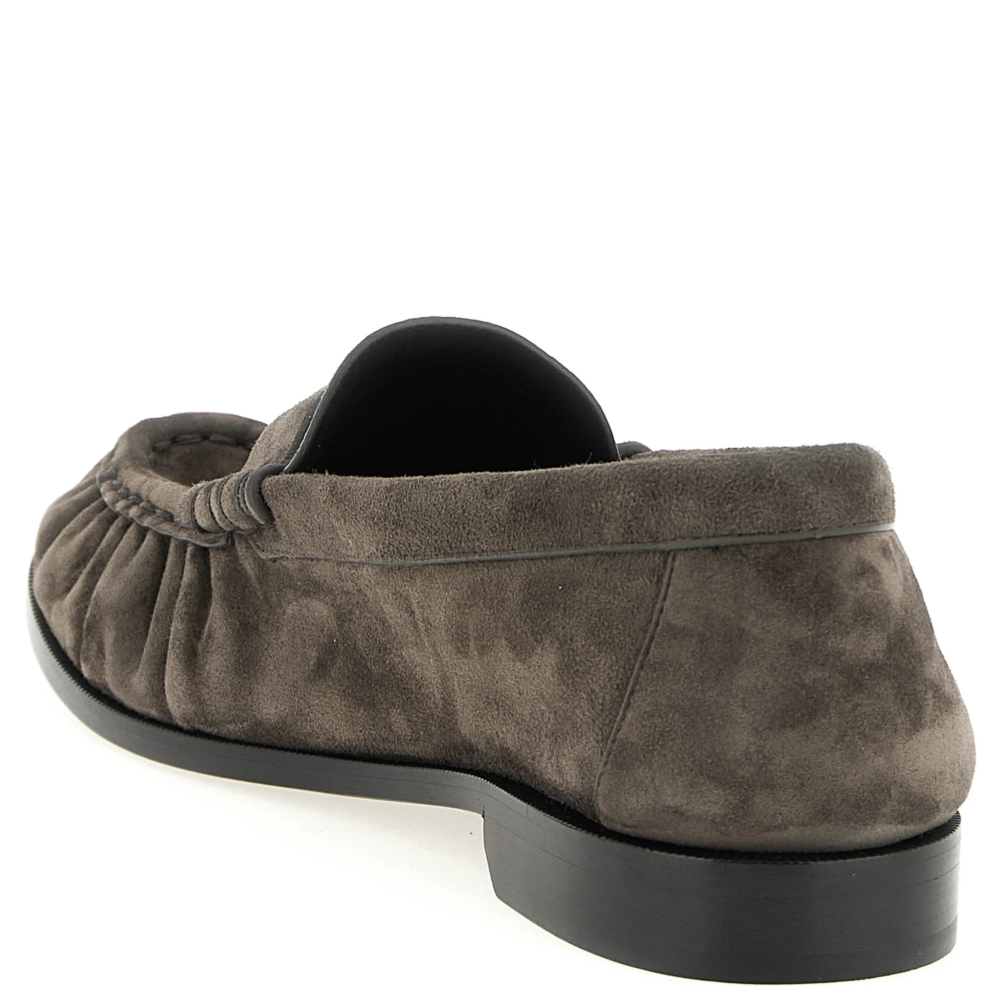 Brown Calfskin Slip-On Loafers