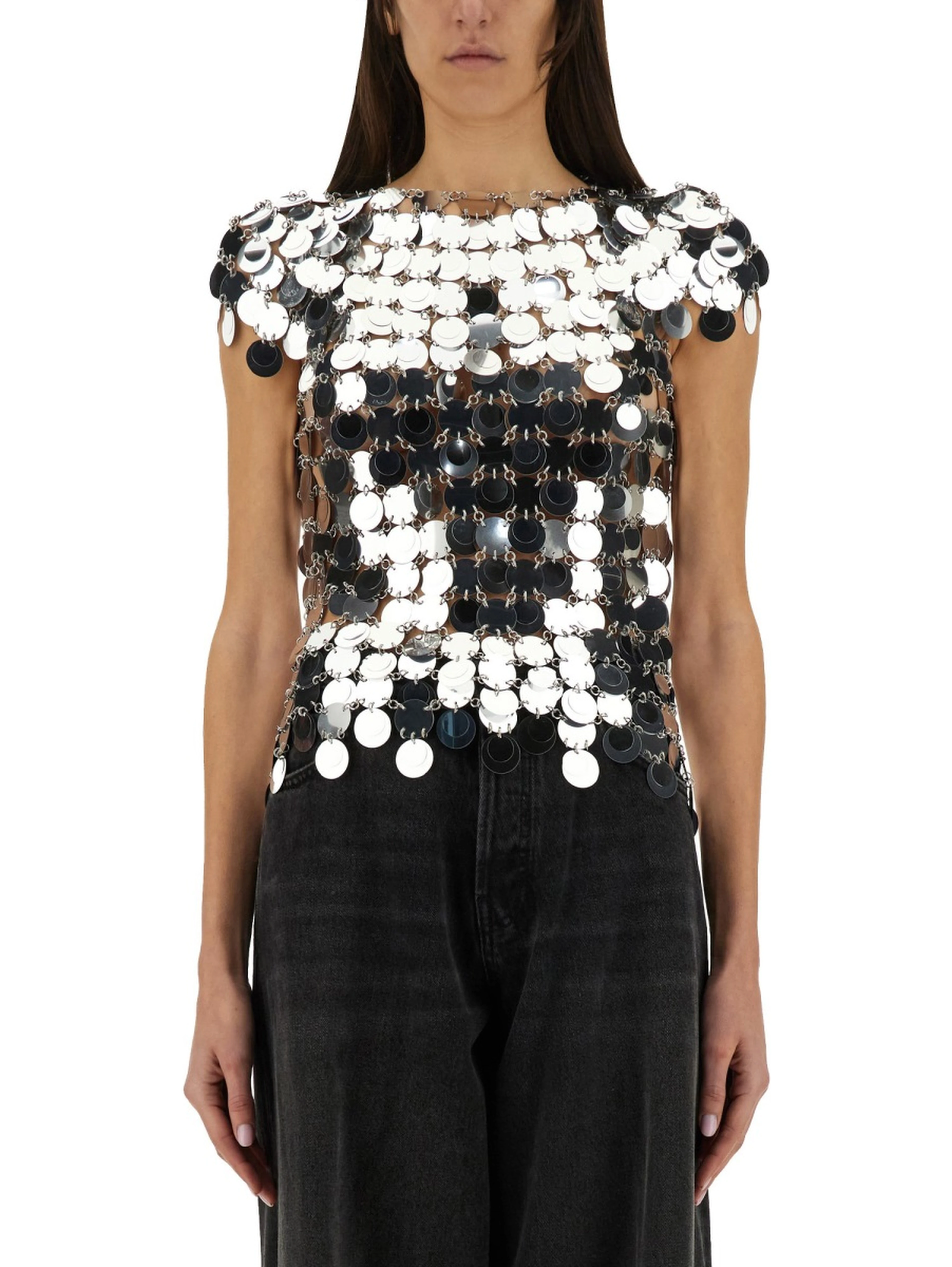 TOP "THE ICONIC SILVER SPARKLE DISCS"