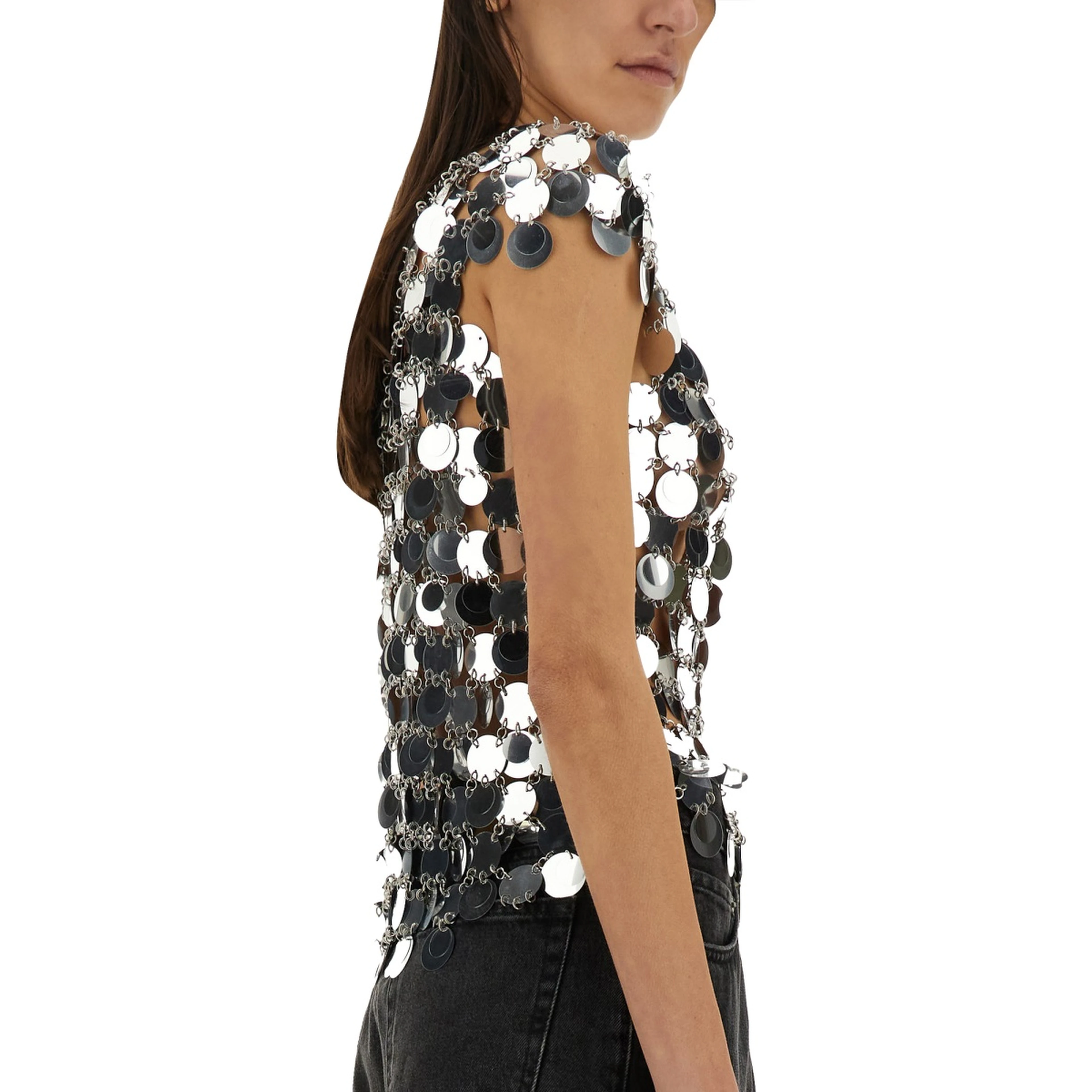TOP "THE ICONIC SILVER SPARKLE DISCS"