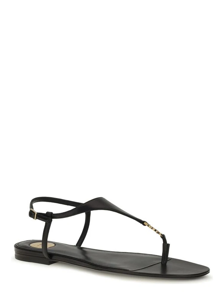 Black Calf Leather Bos Taurus Flat Sandals alternative