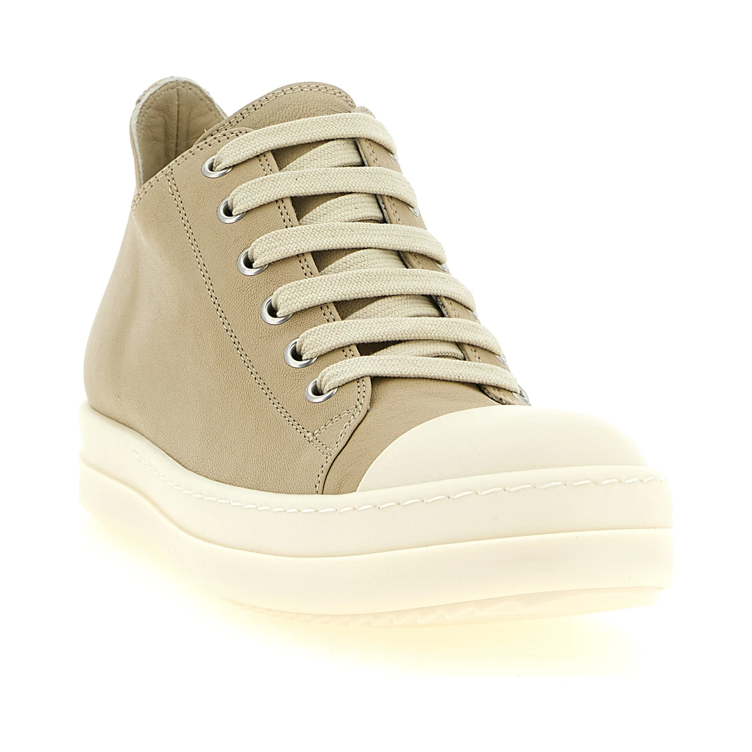 Beige Ramie Low Top Sneakers