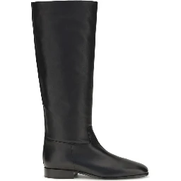Black Calf Leather Bos Taurus Ankle Boots