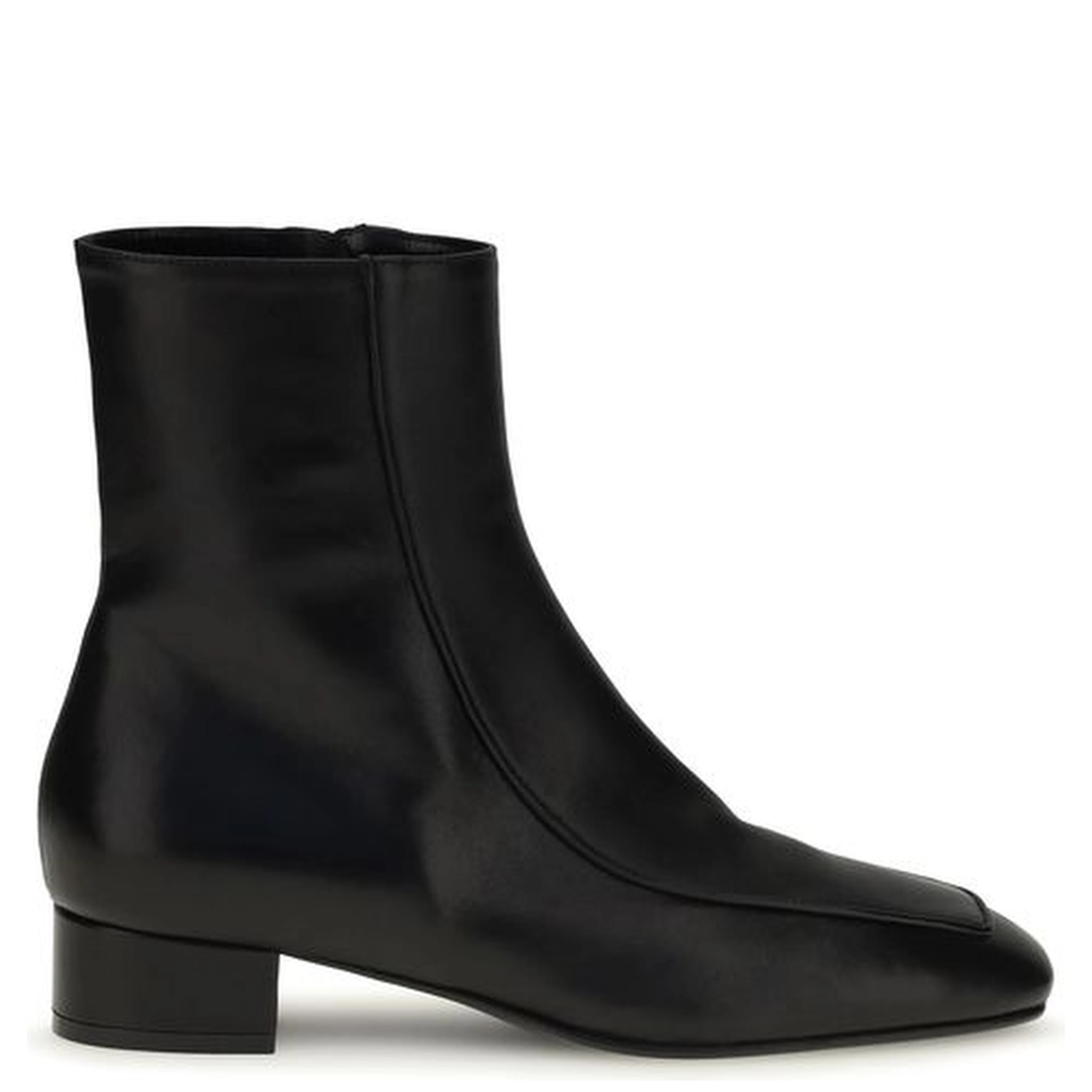 Black Calf Leather Bos Taurus Ankle Boots