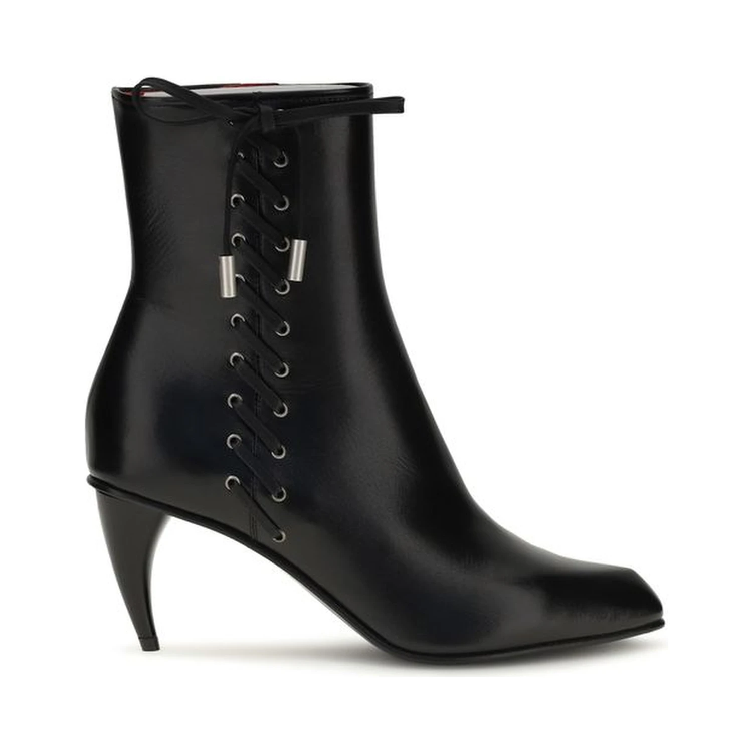 Black Calf Leather Bos Taurus Lace-Up Boots