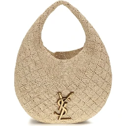 Beige Raffia Shoulder Bag