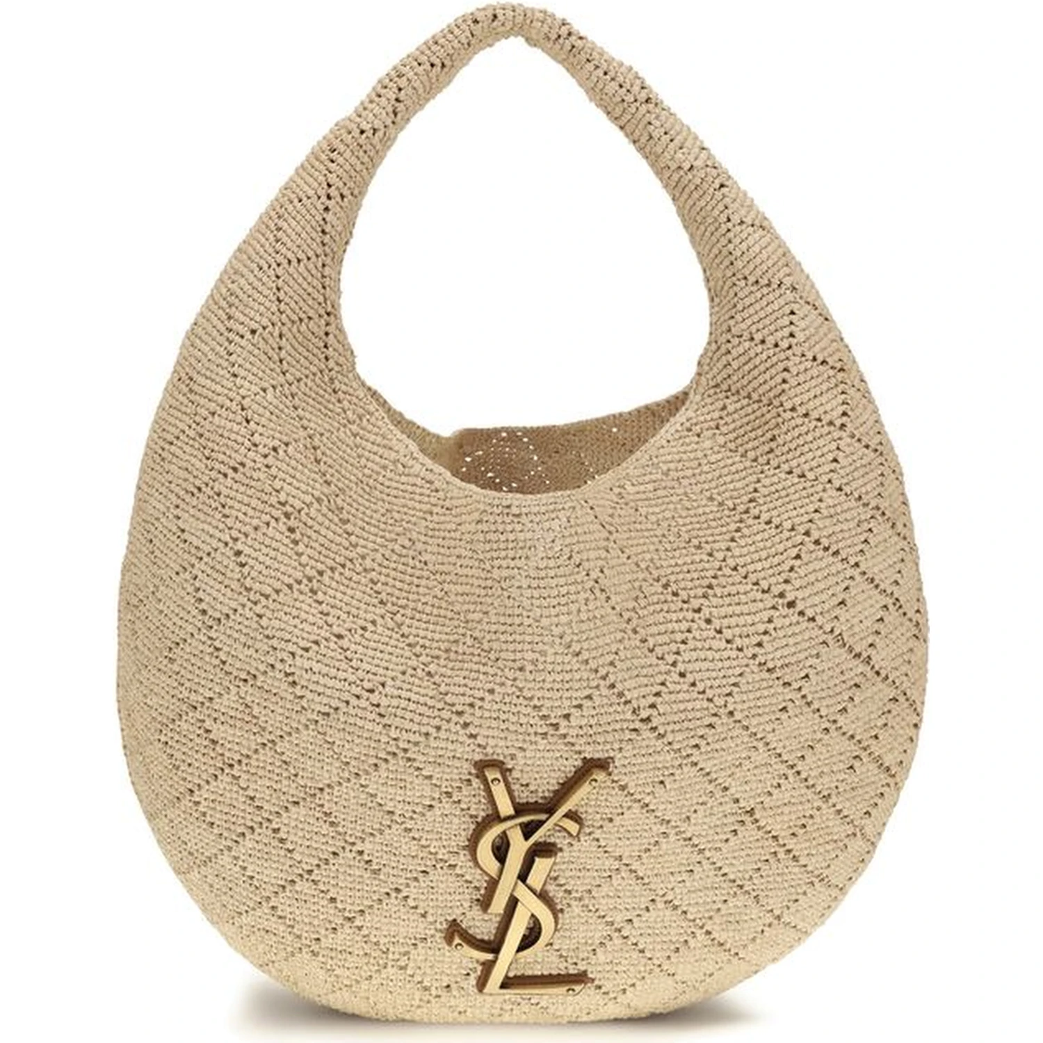 Beige Raffia Shoulder Bag