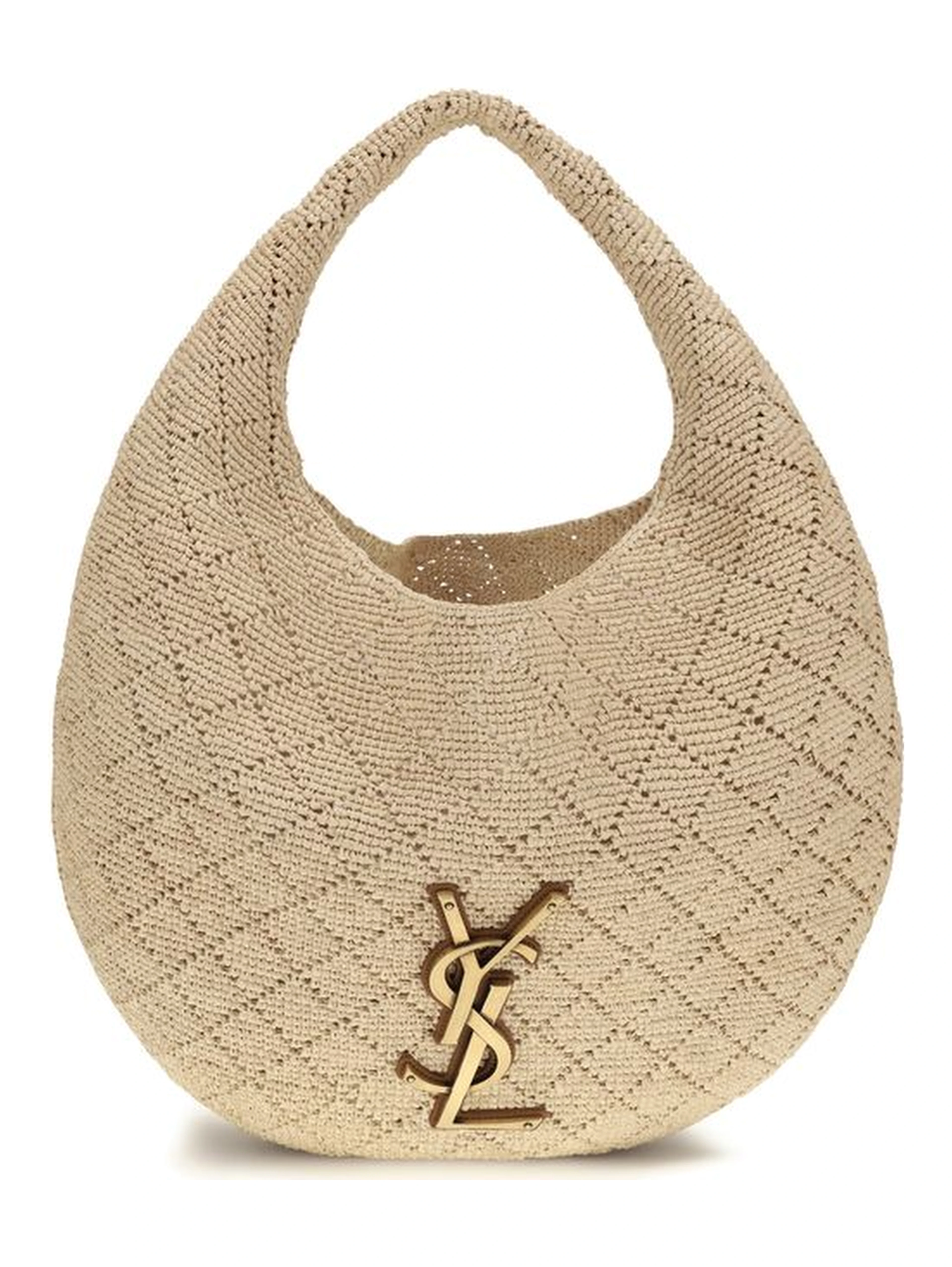 Beige Raffia Shoulder Bag