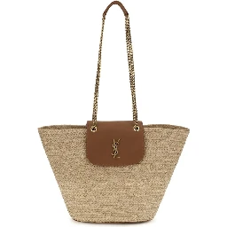 Beige Raffia Shoulder Bag