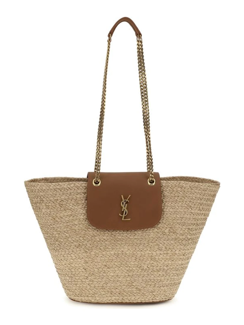 Beige Raffia Shoulder Bag