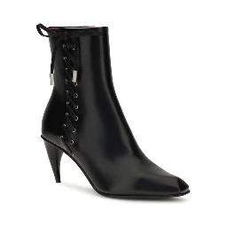 Black Calf Leather Bos Taurus Lace-Up Boots