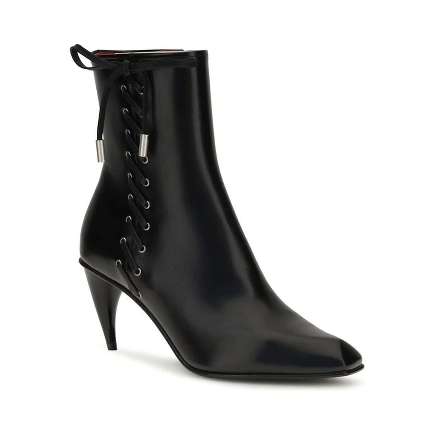 Black Calf Leather Bos Taurus Lace-Up Boots