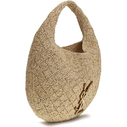 Beige Raffia Shoulder Bag