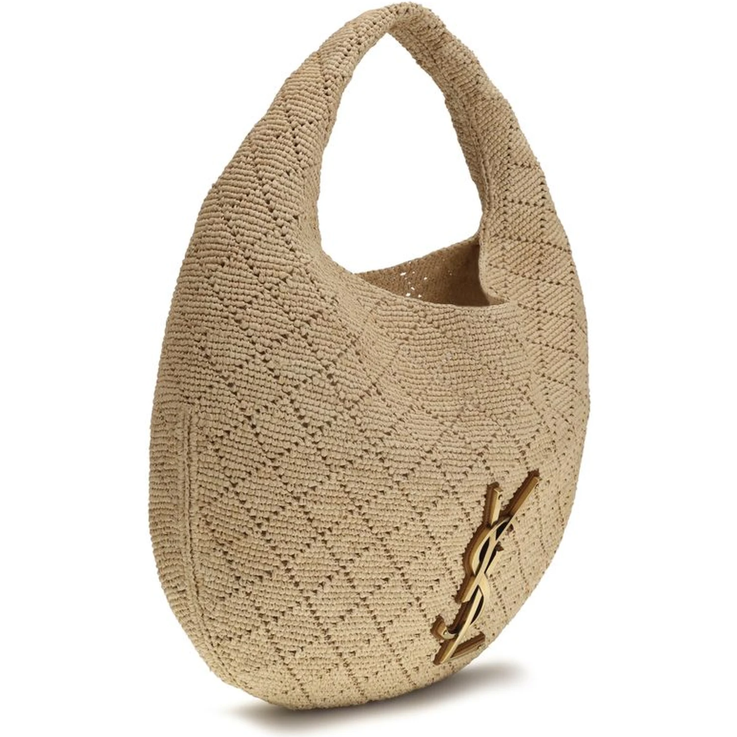 Beige Raffia Shoulder Bag