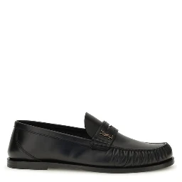 Black Calf Leather Bos Taurus Slip-On Loafers