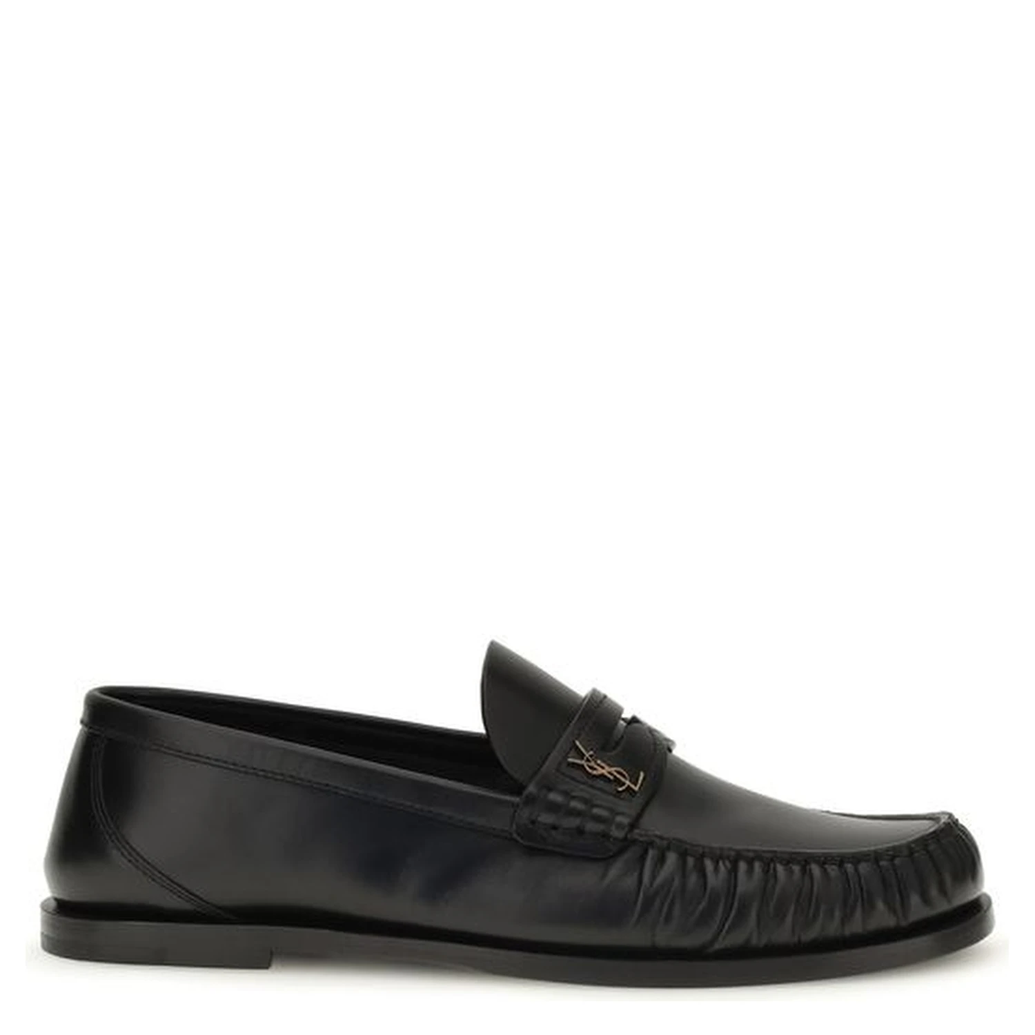 Black Calf Leather Bos Taurus Slip-On Loafers