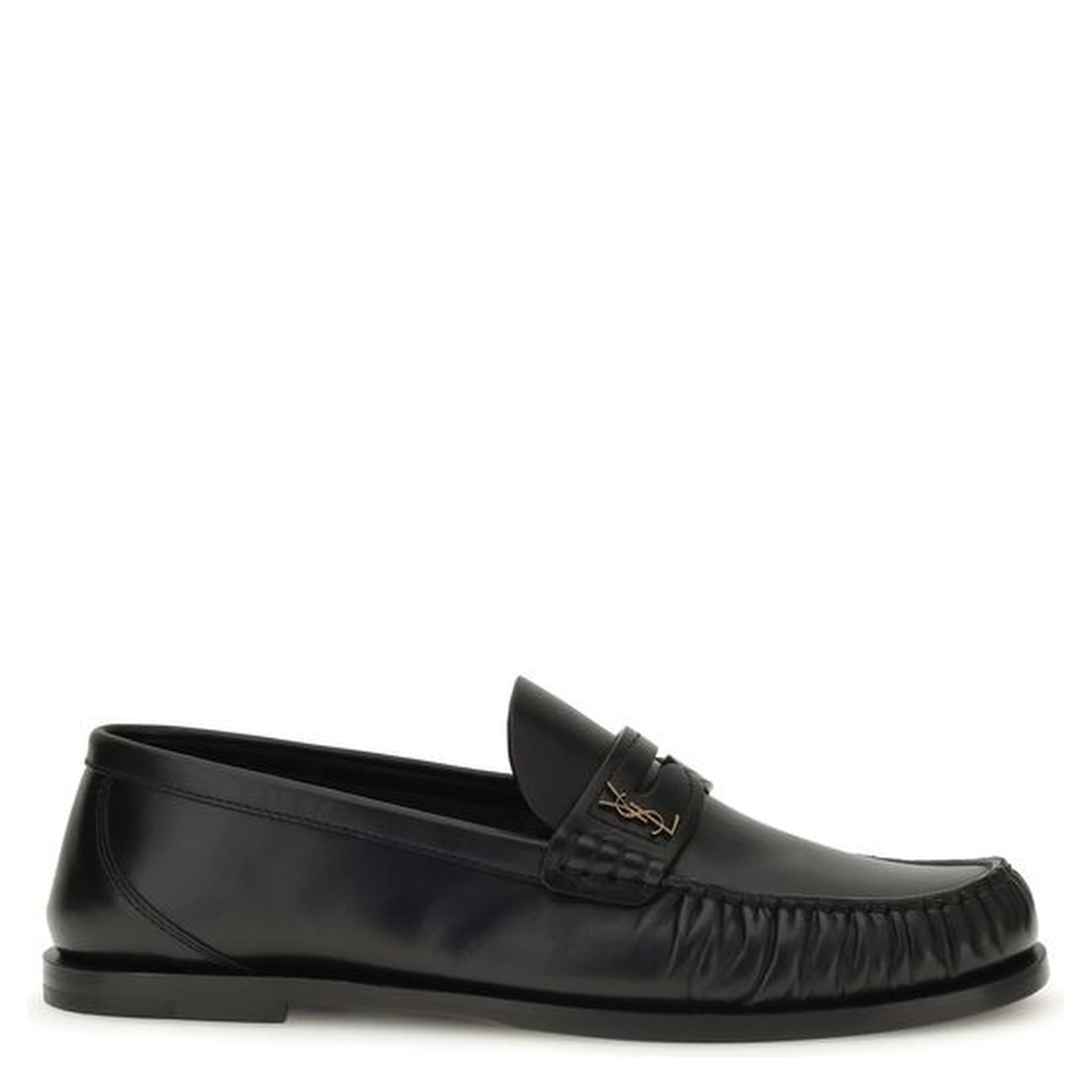 Black Calf Leather Bos Taurus Slip-On Loafers