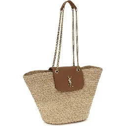 Beige Raffia Shoulder Bag