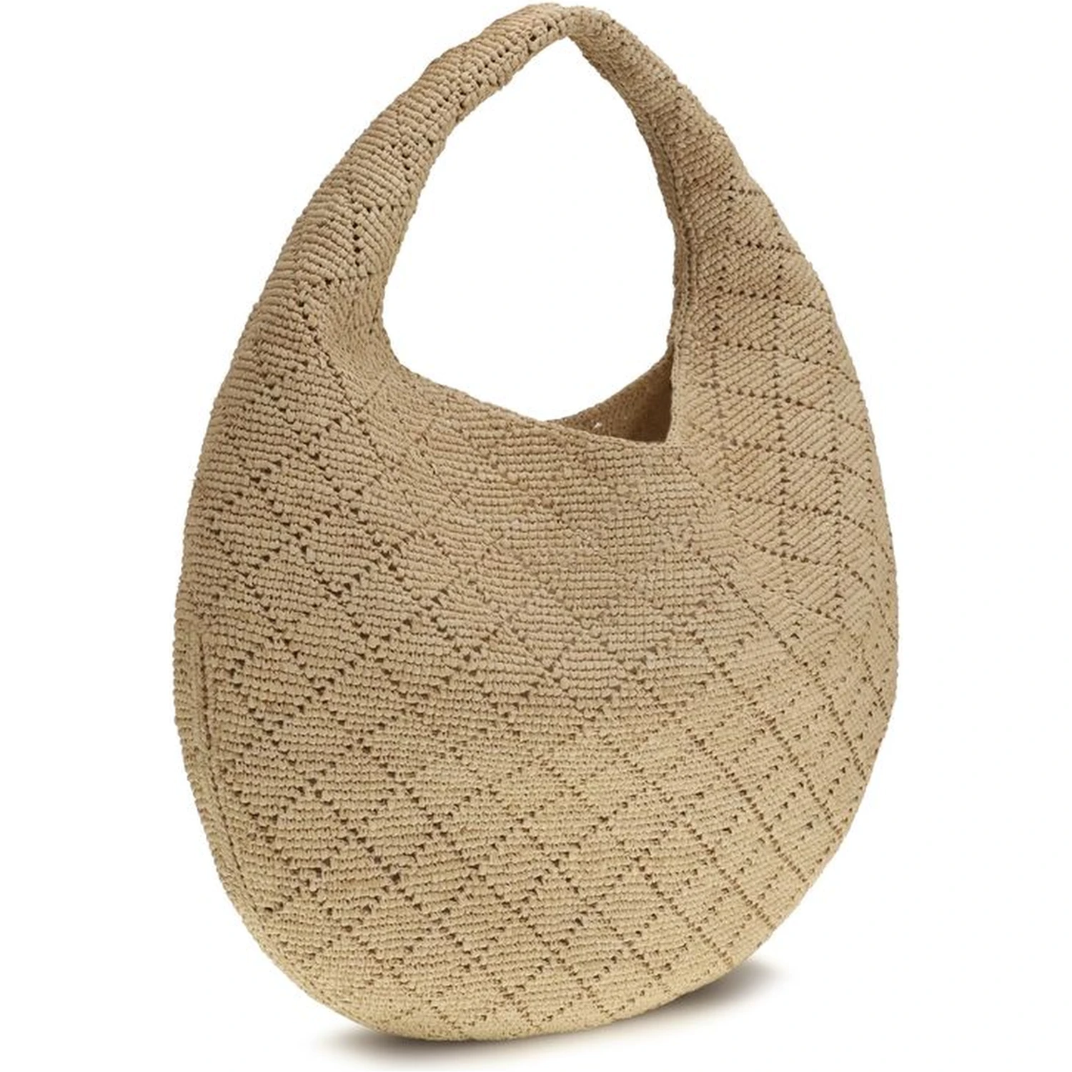 Beige Raffia Shoulder Bag