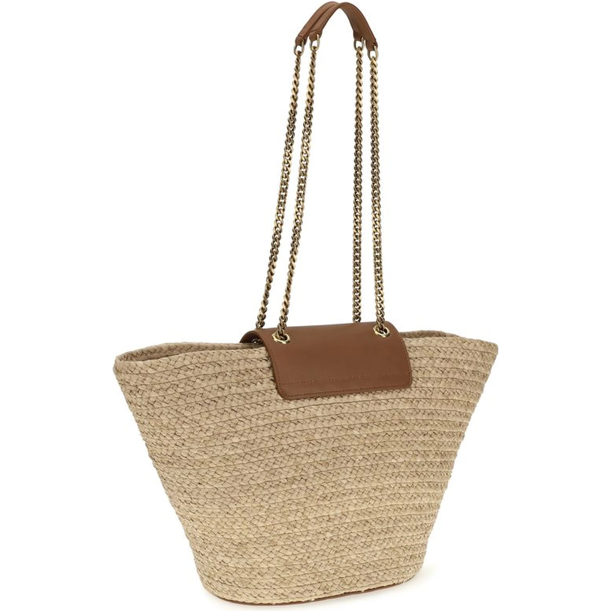 Beige Raffia Shoulder Bag