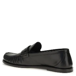 Black Calf Leather Bos Taurus Slip-On Loafers