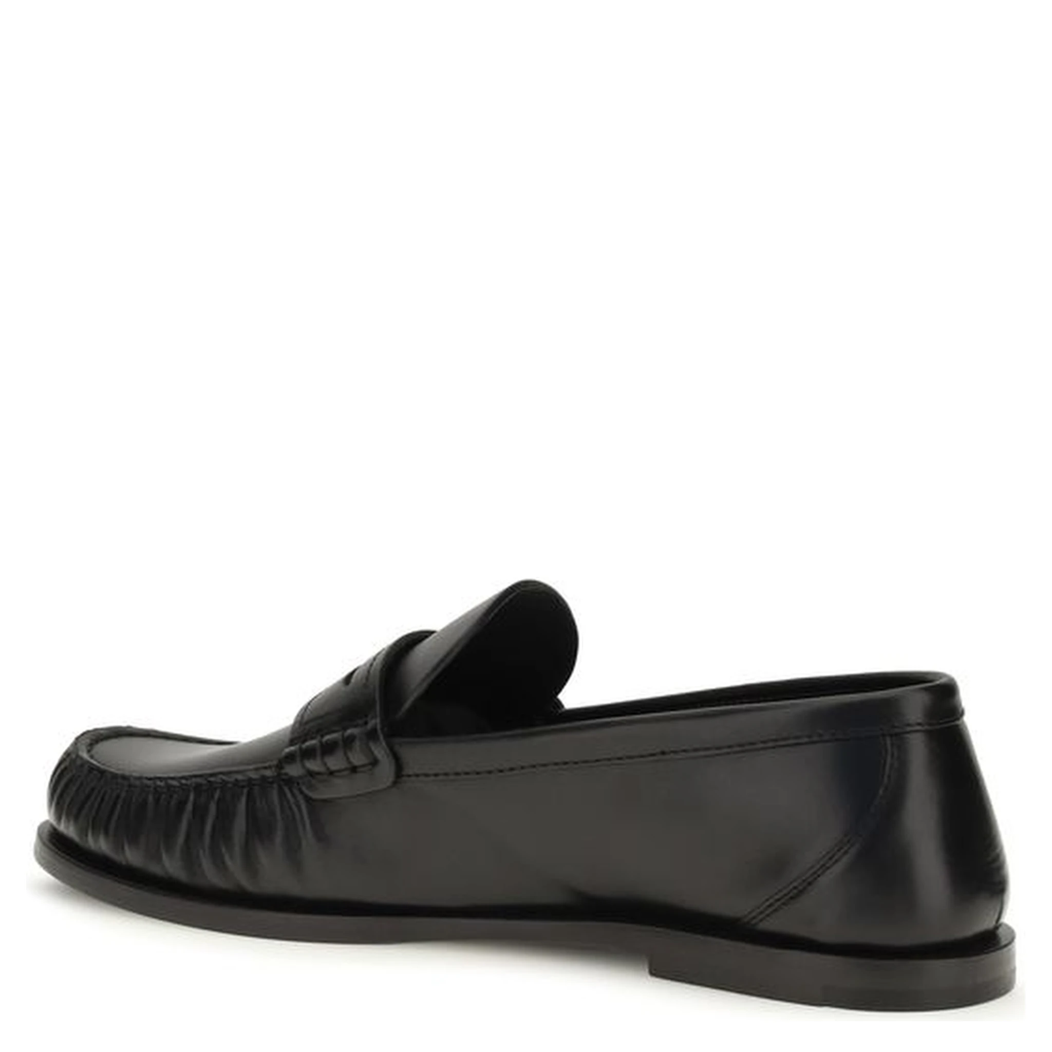 Black Calf Leather Bos Taurus Slip-On Loafers