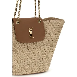 Beige Raffia Shoulder Bag