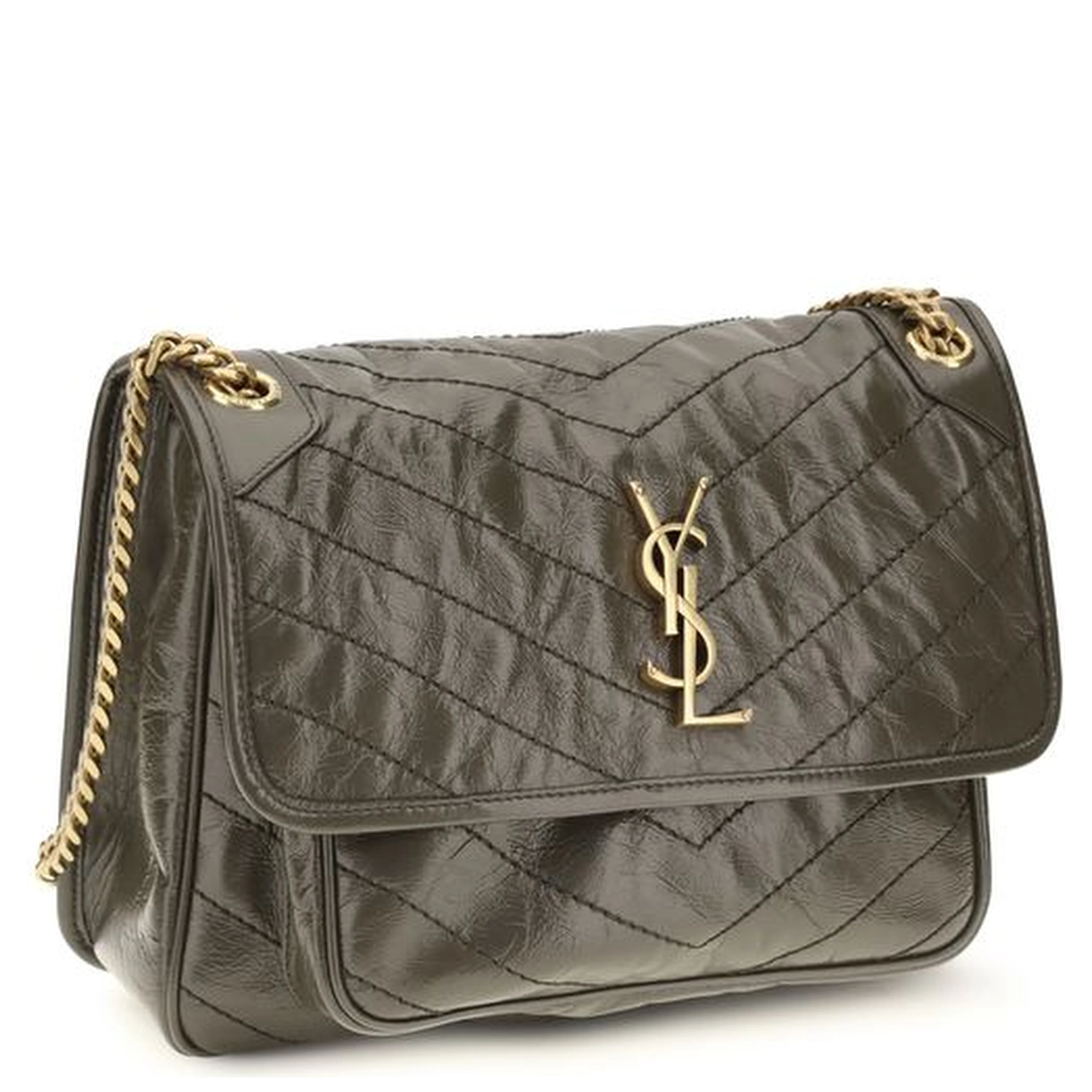 Bicolor Calf Leather Bos Taurus Shoulder Bag