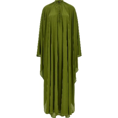 Bicolor Silk Long Dress