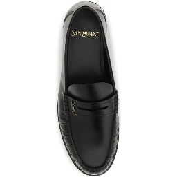 Black Calf Leather Bos Taurus Slip-On Loafers