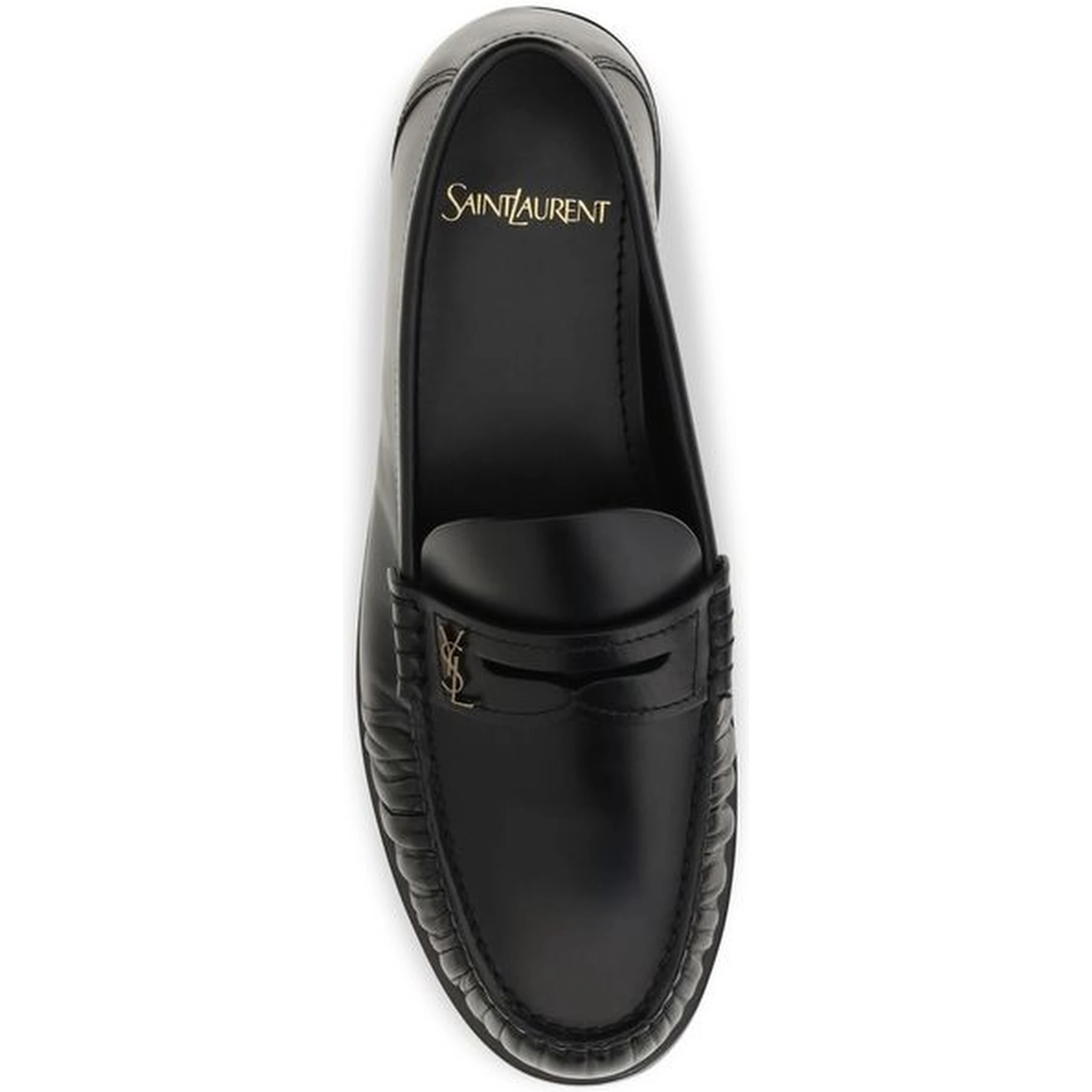 Black Calf Leather Bos Taurus Slip-On Loafers