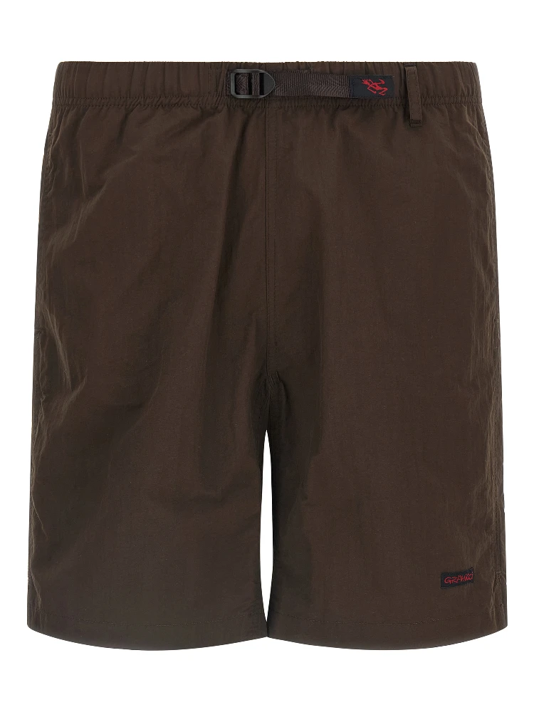 Brown Nylon Bermuda Shorts