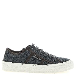 Gray Virgin Wool Low Top Sneakers