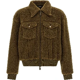 Brown Polyester Full-Length Jacket