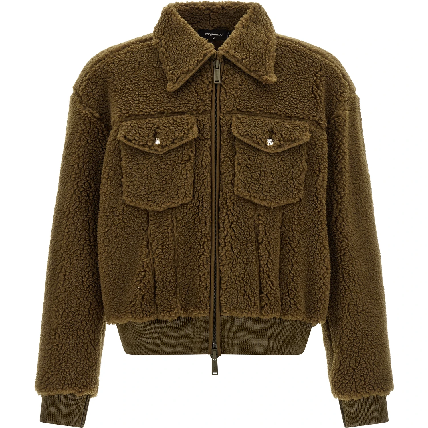 Brown Polyester Full-Length Jacket