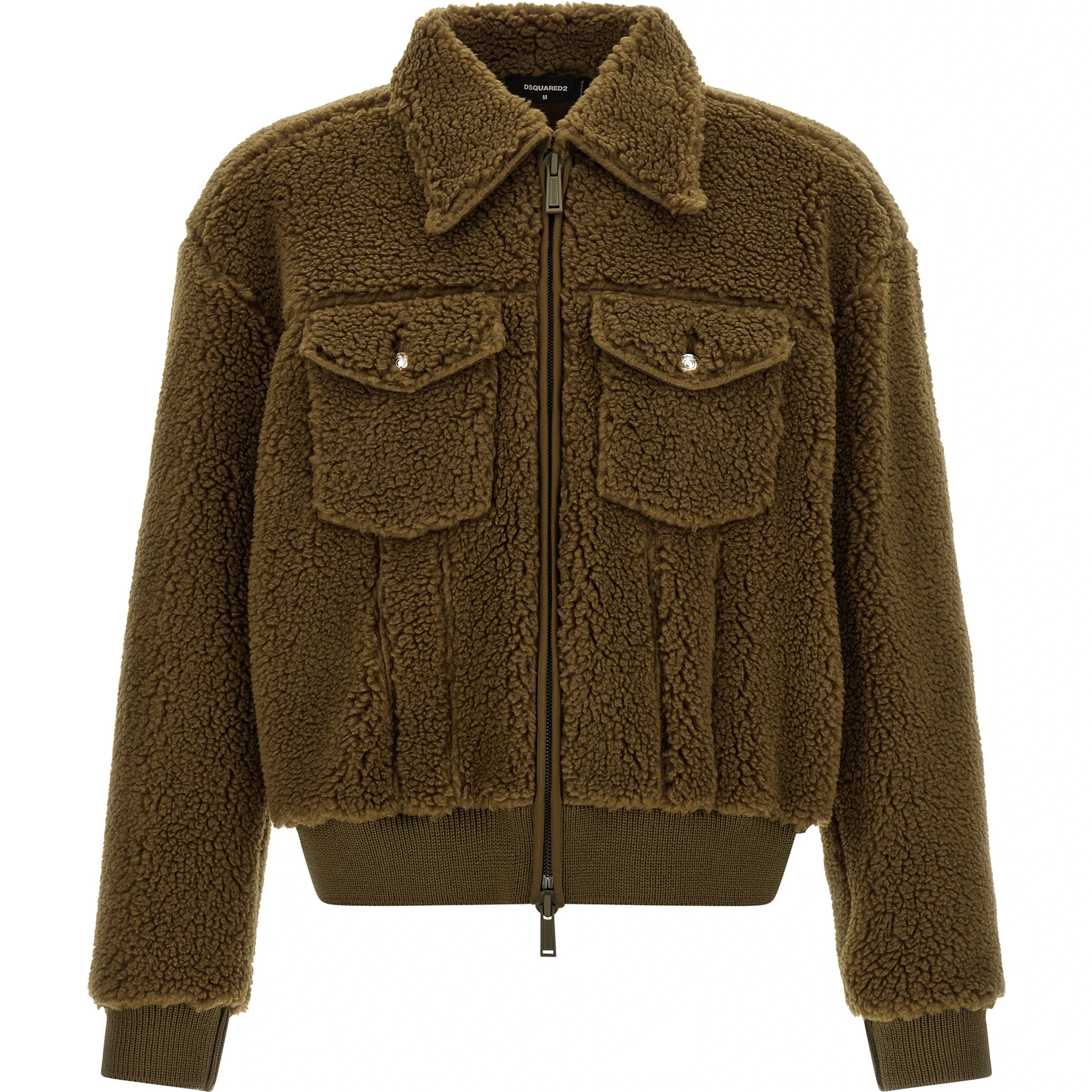 Brown Polyester Full-Length Jacket