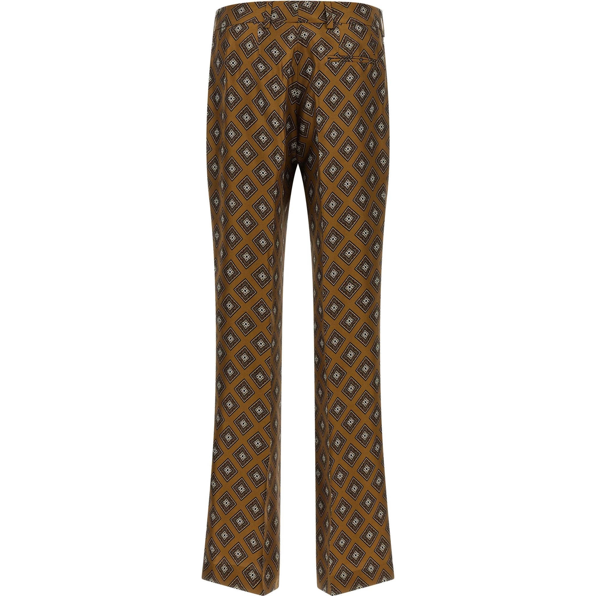 Brown Silk Flared Pants
