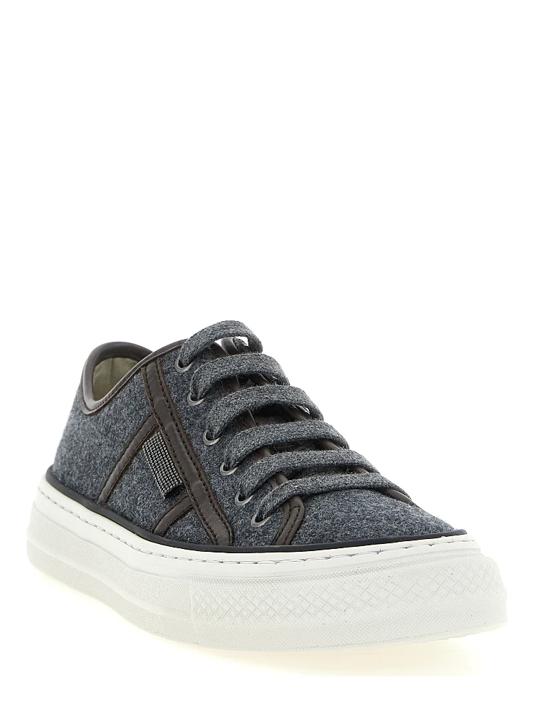 Gray Virgin Wool Low Top Sneakers alternative
