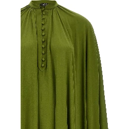 Bicolor Silk Long Dress