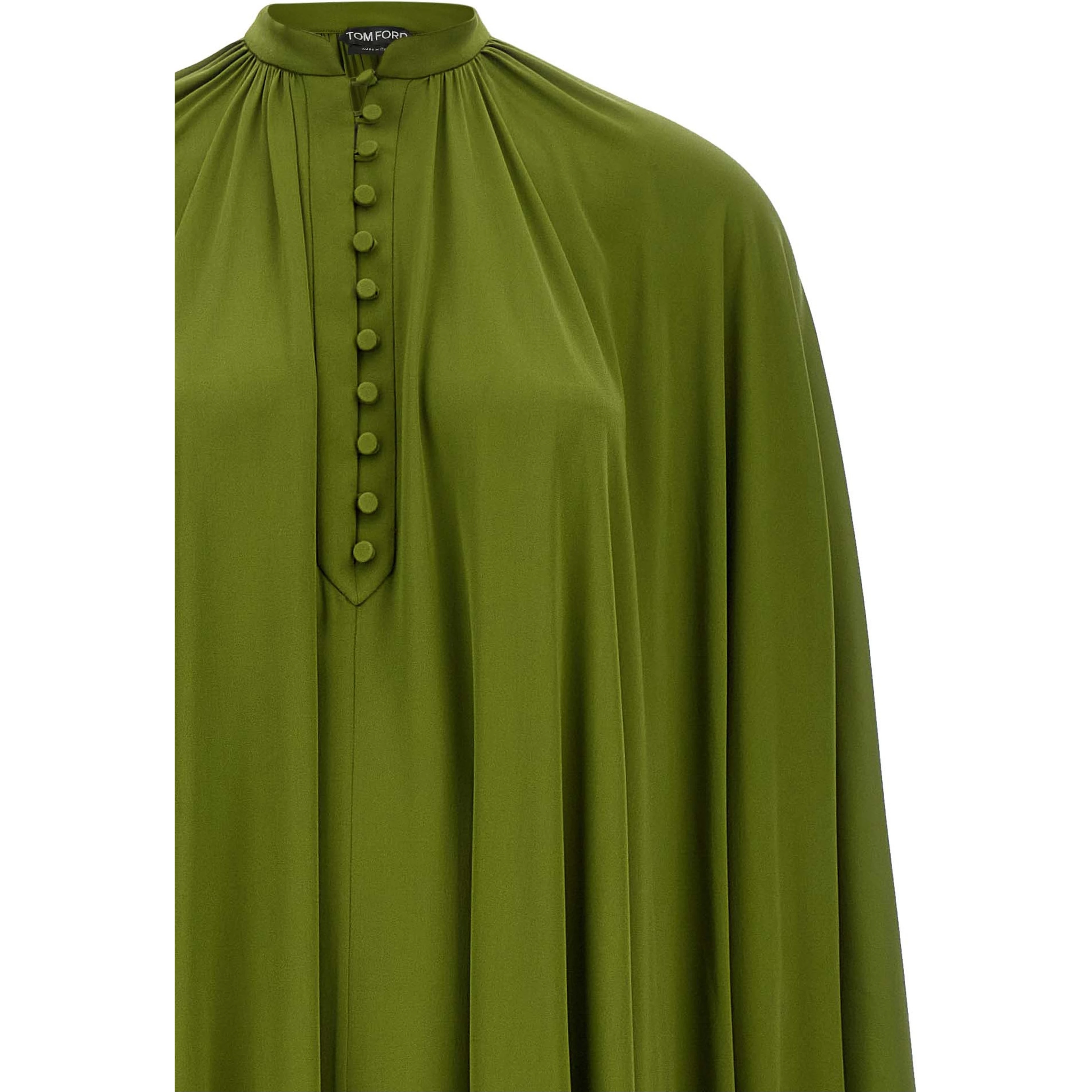 Bicolor Silk Long Dress