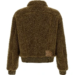 Brown Polyester Full-Length Jacket