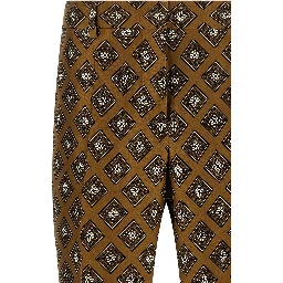 Brown Silk Flared Pants
