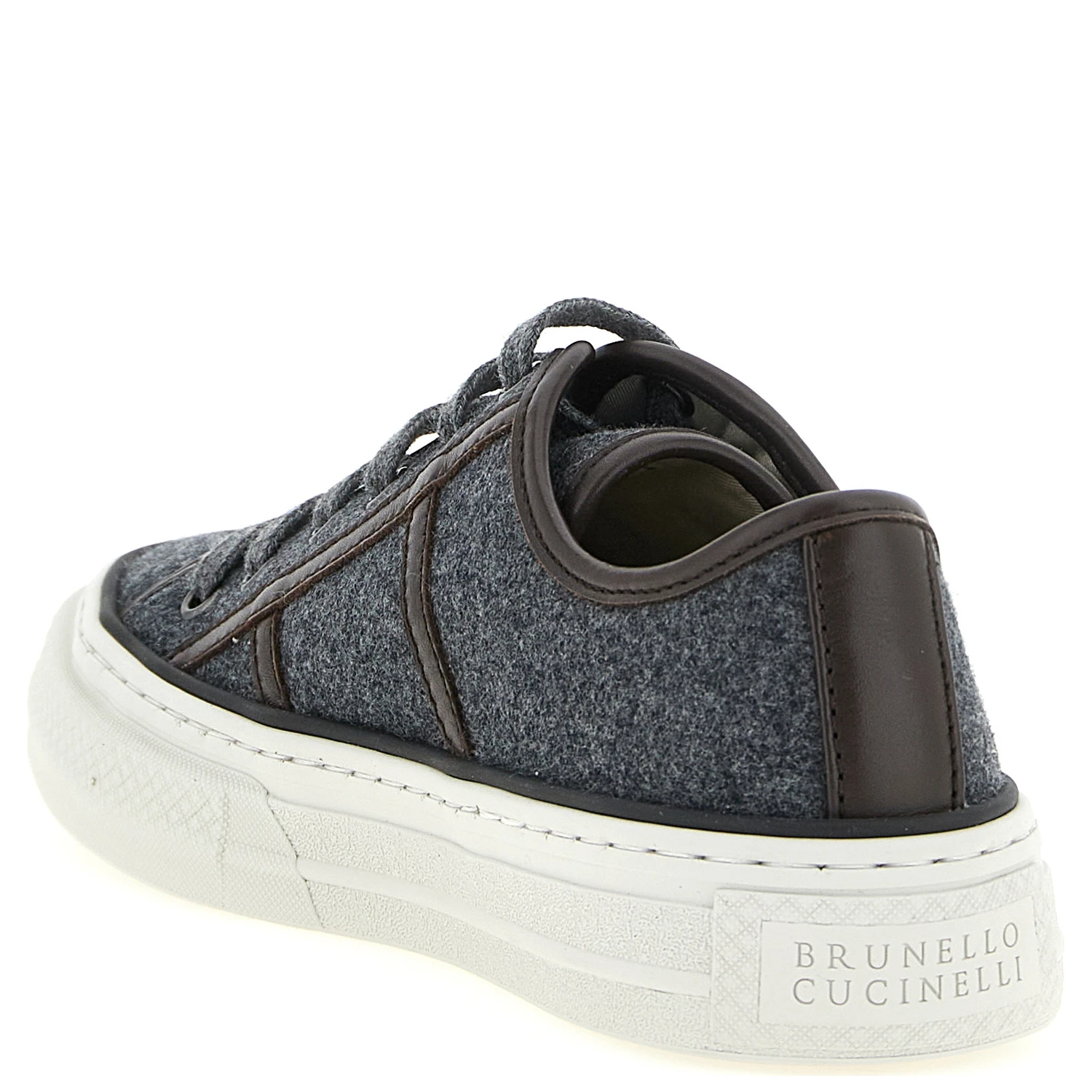 Gray Virgin Wool Low Top Sneakers