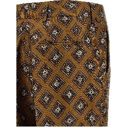Brown Silk Flared Pants