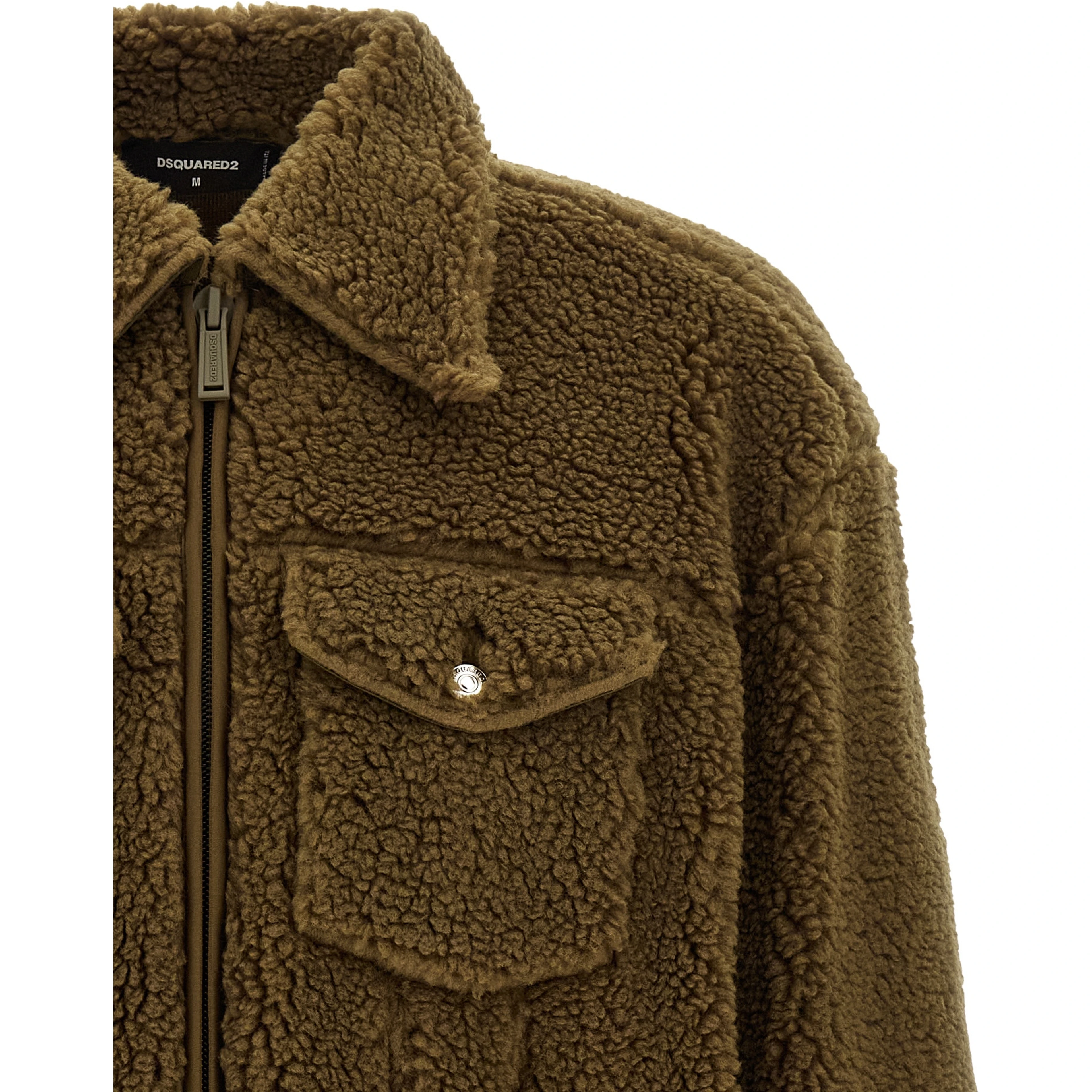 Brown Polyester Full-Length Jacket
