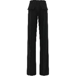 Black Viscose Casual Pants